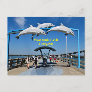 Carte Postale Plage de Vilano, jetée de pêche en Floride