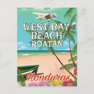 Carte Postale Plage de West Bay, Roatán Honduras affiche de voya