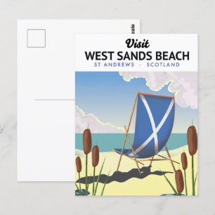 Carte Postale Plage de West Sands, St Andrews Écosse