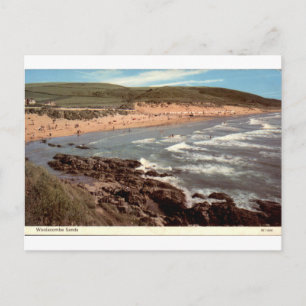 Carte Postale Plage de Woolacombe Sands Vintage Devon
