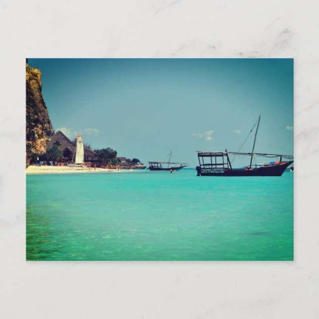 Carte Postale Plage de Zanzibar, Afrique (Devant)