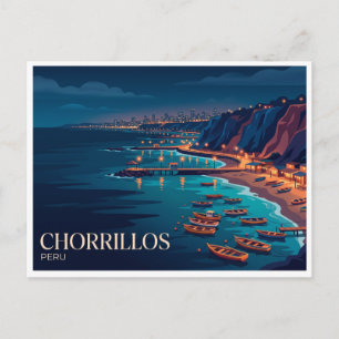 Carte Postale Plage des pêcheurs de Chorrillos Lima Pérou