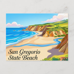 Carte Postale Plage d'État de San Gregorio Californie