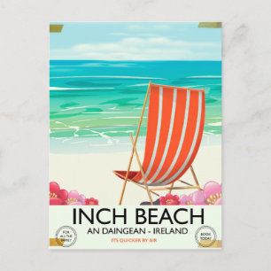 Carte Postale Plage d'Inch, An Daingean - affiche de voyage en I
