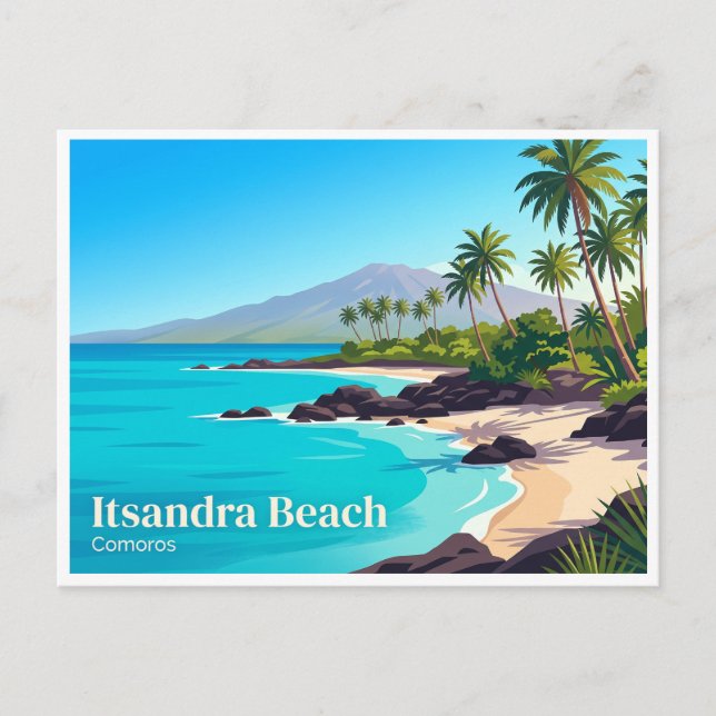 Carte Postale Plage d'Itsandra Moroni Comores (Devant)