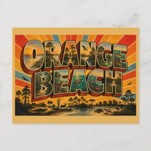 Carte Postale Plage d'Orange Beach Alabama Art de la côte du Gol