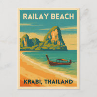 Plage du chemin de fer rétro Vintage voyage Krabi 