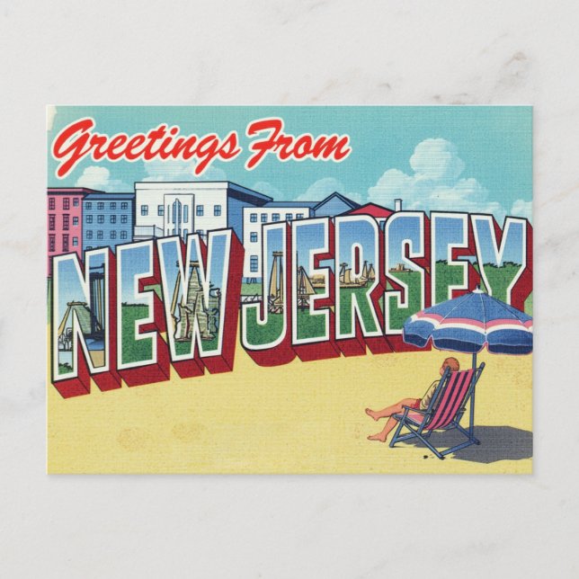Carte Postale Plage du New Jersey (Devant)