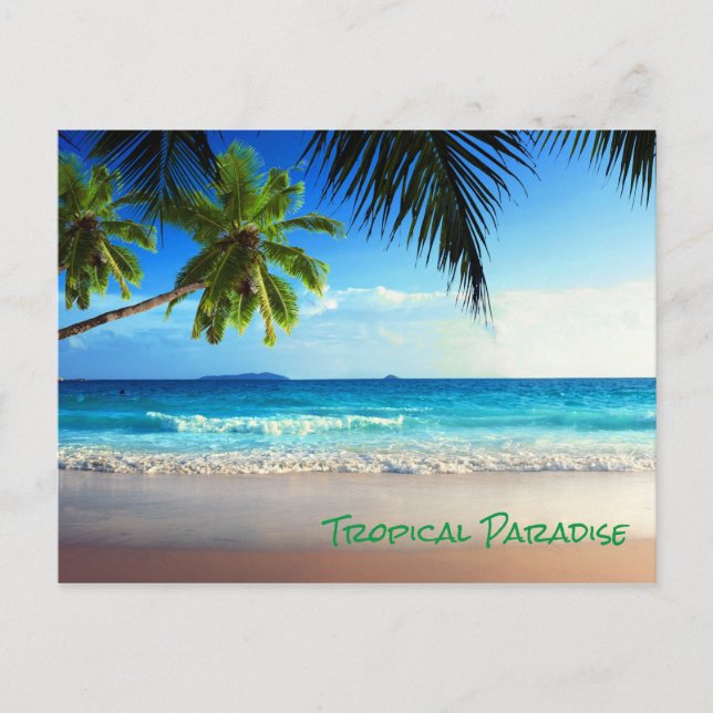 Carte Postale Plage du Paradis tropical (Devant)