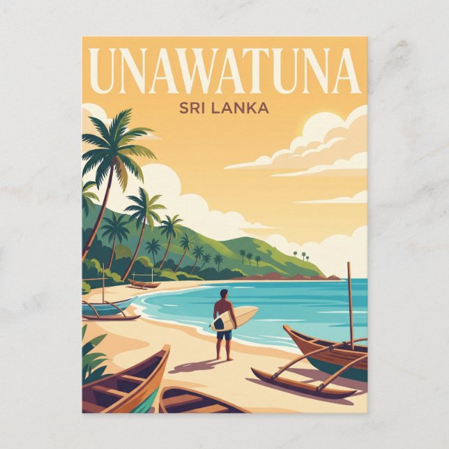 Carte Postale Plage d'Unawatuna Sri Lanka (Devant)