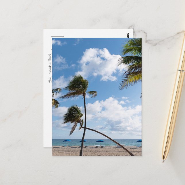 Carte Postale Plage ensoleillée de Fort Lauderdale (Devant/Arrière en situation)