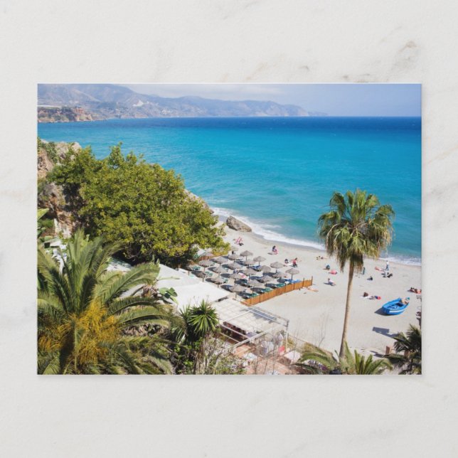 Carte Postale Plage et mer à Nerja (Devant)