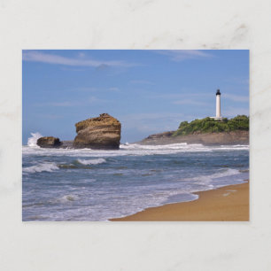 Carte Postale Plage et phare à Biarritz en France
