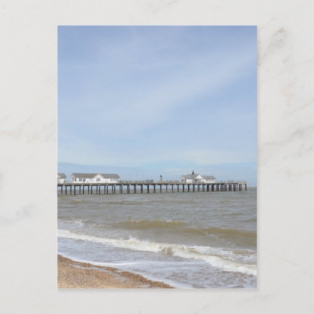 Carte Postale Plage Et Quai À Southwold Suffolk (Devant)