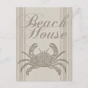 Carte Postale Plage House Crab Seashore