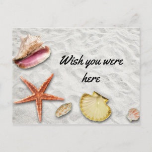 Carte Postale Plage Je vous souhaite ici / Voyage Vacances