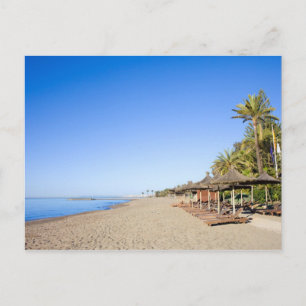 Carte Postale Plage Marbella et mer sur la Costa del Sol en Espa