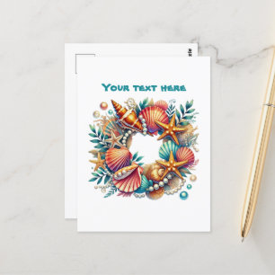 Carte Postale Plage mignonne personnalisable Couronne marine