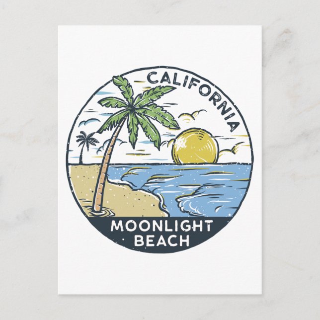 Carte Postale Plage Moonlight San Diego Californie (Devant)