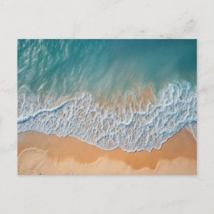 Carte Postale Plage Océanique Vue D'en Haut Vagues de Mer Turquo