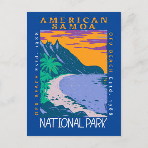 Carte Postale Plage Ofu du Parc national des Samoa américaines e