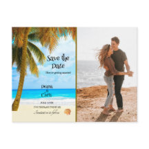 Plage, Palmiers, Océan, Save the Date Mariage
