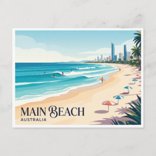 Carte Postale Plage principale Gold Coast Australie