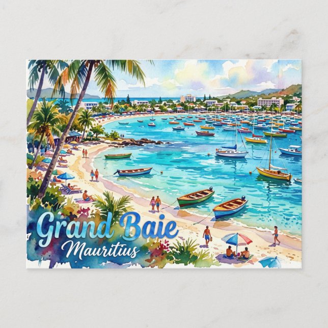 Carte Postale Plage publique de Grand Baie Maurice (Devant)