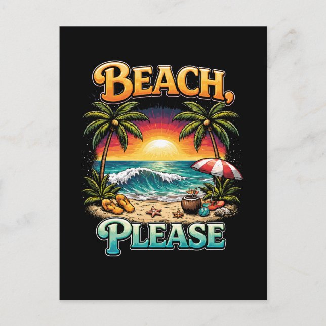 Carte Postale Plage, s'il vous plaît (Devant)