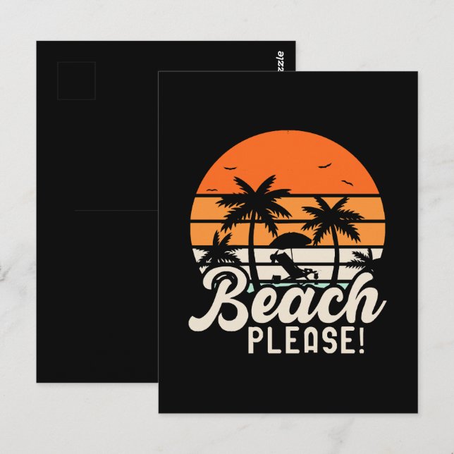 Carte Postale Plage S'il Vous Plaît (Devant / Derrière)