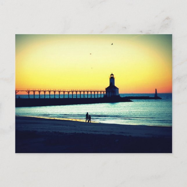 Carte Postale Plage Sunset (Devant)