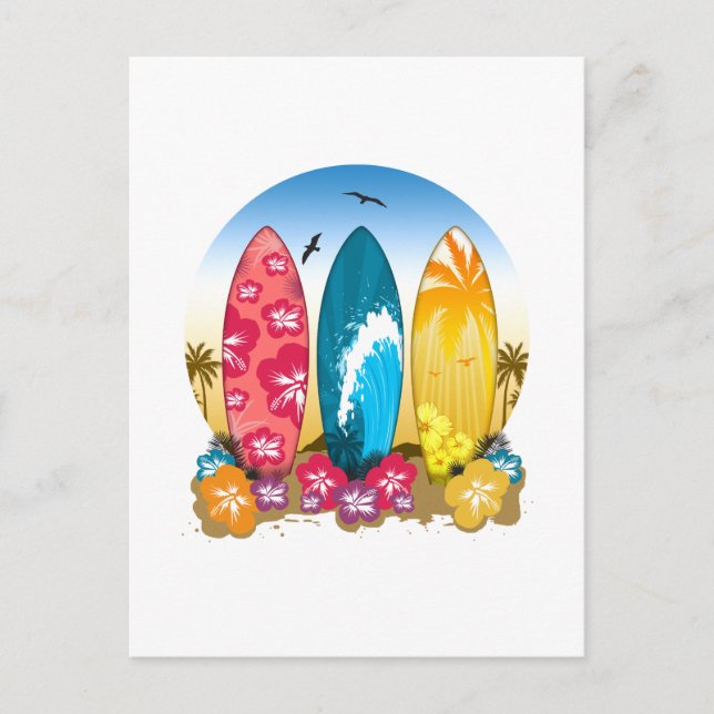 Carte Postale Plage Surboard (Devant)