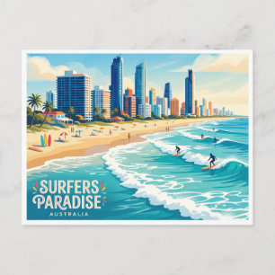Carte Postale Plage Surfers Paradise Gold Coast Australie