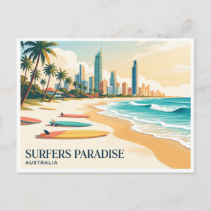 Carte Postale Plage Surfers Paradise Gold Coast Australie