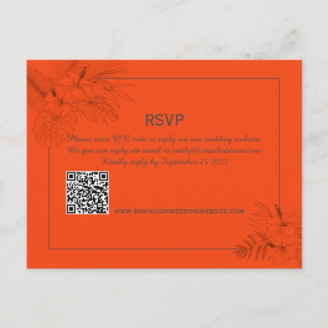 Carte Postale Plage tropicale Boho Mariage d'été RSVP (Devant)