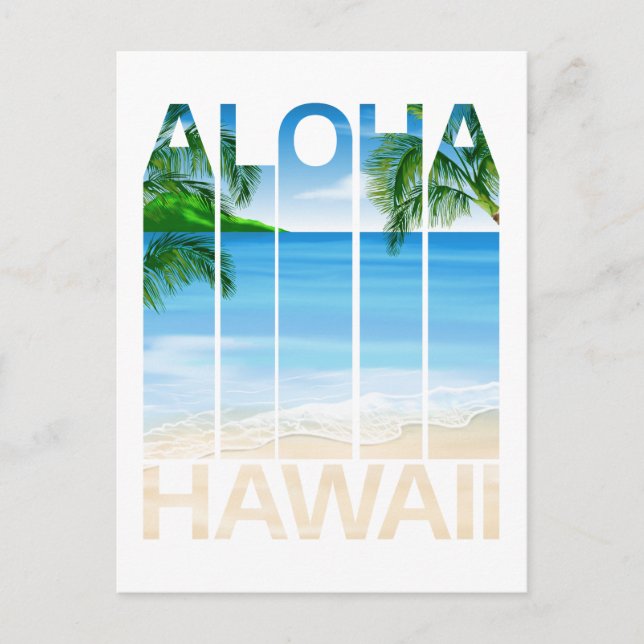 Carte Postale Plage tropicale des îles Aloha Hawaii (Devant)