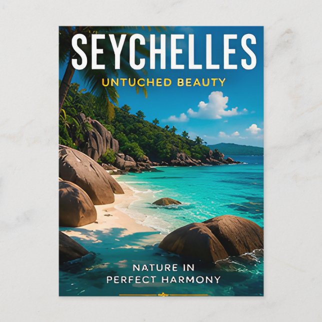 Carte Postale 🌴 Plage tropicale luxueuse des Seychelles Décor � (Devant)