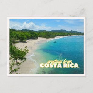 Carte Postale Plage tropicale vintage rétro de Costa Rica