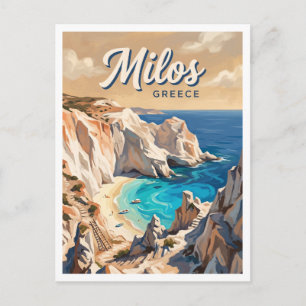 Carte Postale Plage Tsigrado Milos Grèce