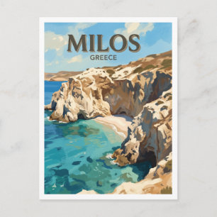 Carte Postale Plage Tsigrado Milos Grèce