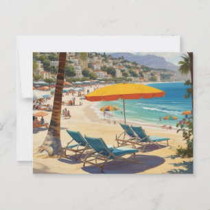 Carte Postale Plage vintage Côte d'Azur