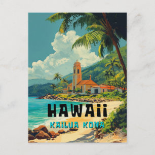 Carte Postale Plage vintage Kailua Kona Hawaii