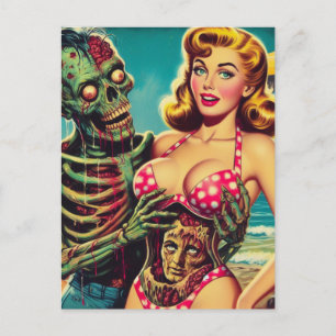 Carte Postale Plage Zombie fille
