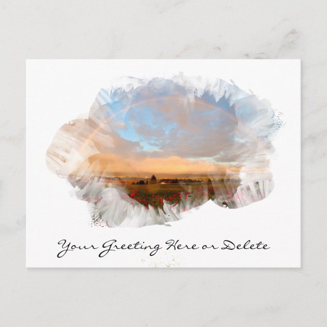 Carte Postale *~* Plages arc-en-ciel Vagues Océan Floral artisti (Devant)