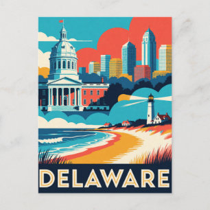 Carte Postale Plages atlantiques du Delaware USA Histoire coloni