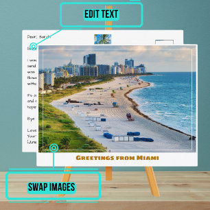 Carte Postale Plages de Miami en Floride