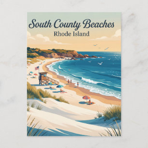 Carte Postale Plages du comté du Sud de Rhode Island