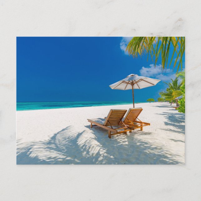 Carte Postale Plages tropicales | Plage de chaises longues Bora  (Devant)