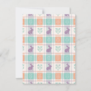 Carte Postale Plaid à carreaux de Pâques  