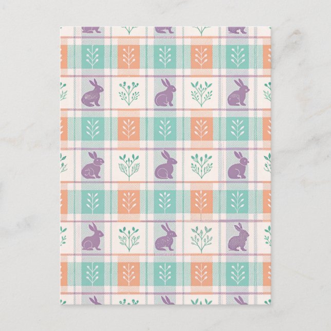 Carte Postale Plaid à carreaux de Pâques   (Devant)